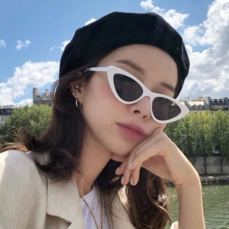 Vintage triangle cat-eye sunglasses female sunglasses