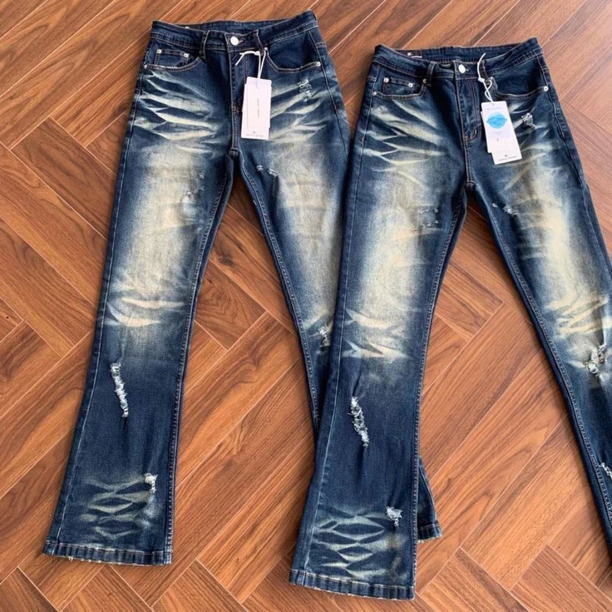 Vintage Washed Stretch Slim-Fit Jeans