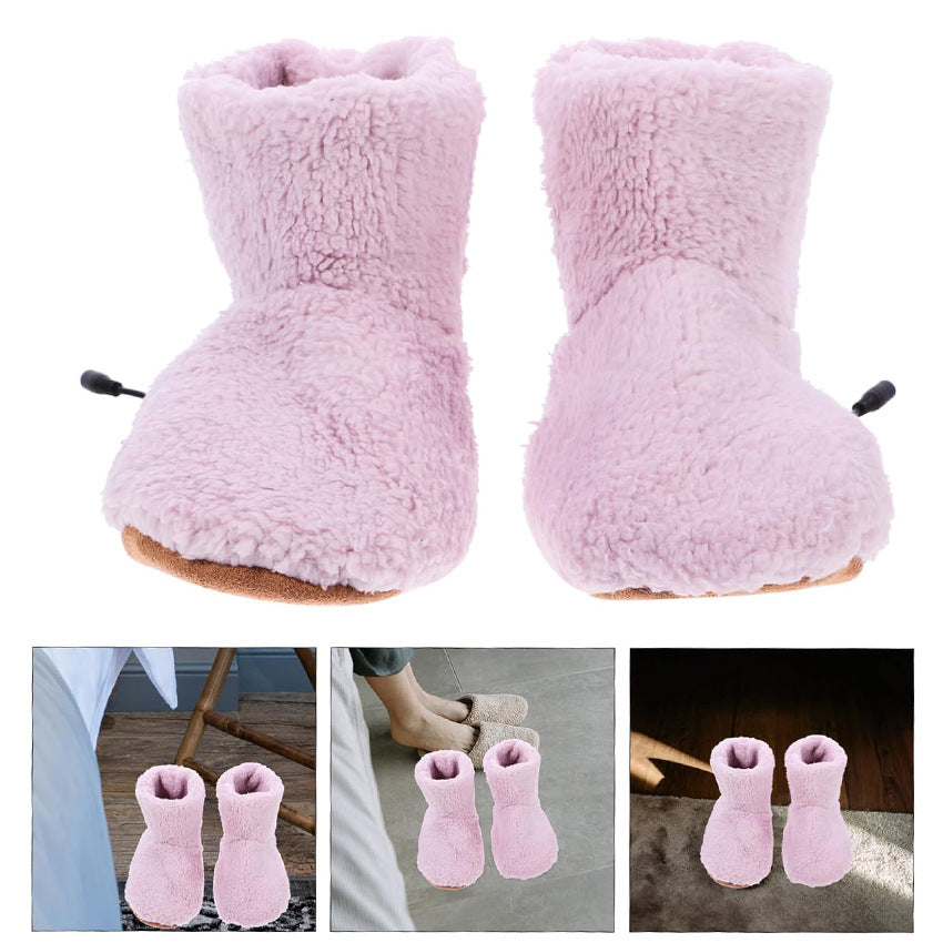 USB Heated Plush Winter Boots