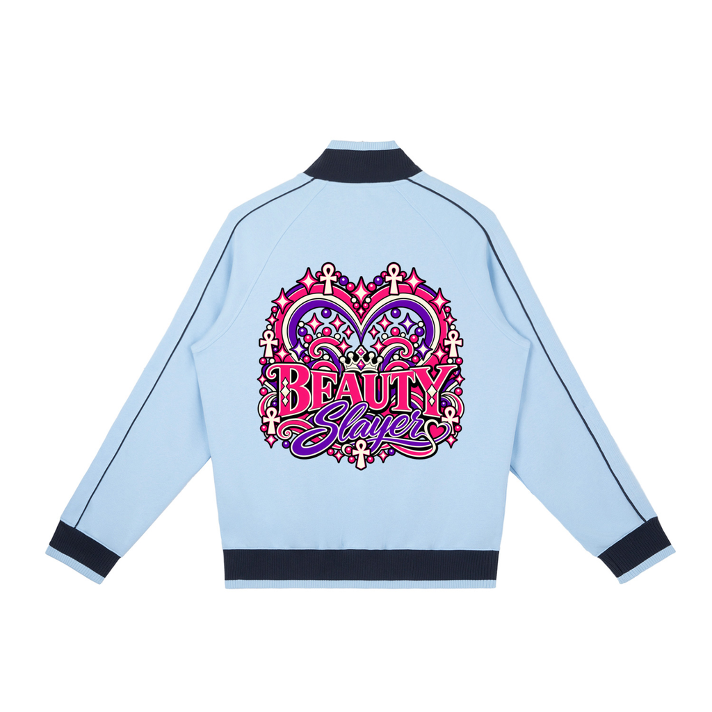 Color Block Raglan Sleeve Zip Track Jacket