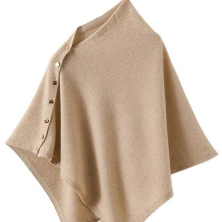 Women's Solid Color Soft Knitted Shawl Cape Scarf