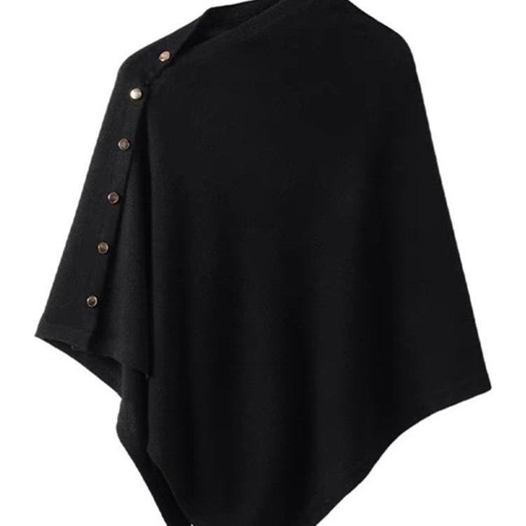 Women's Solid Color Soft Knitted Shawl Cape Scarf