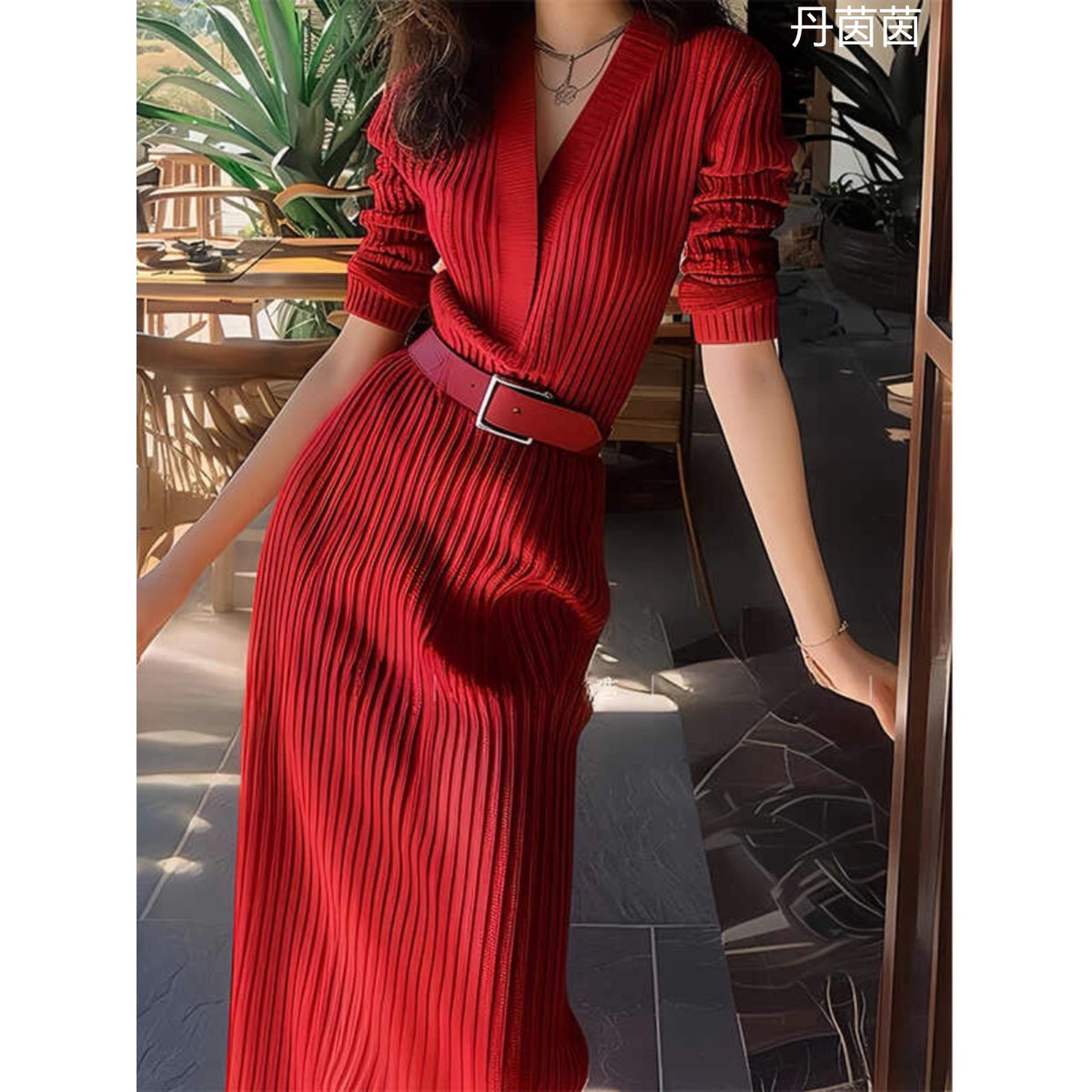 Knitted Sweater Dress Autumn and Winter French Long Dress