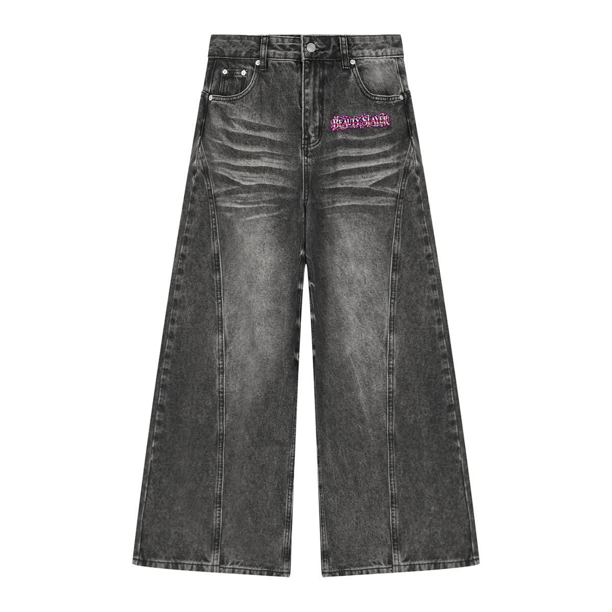 Women’s Vintage Wash Wide Leg Denim Jeans
