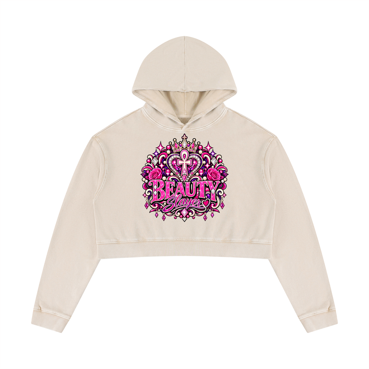 Women’s Mineral Washed Crop Hoodie
