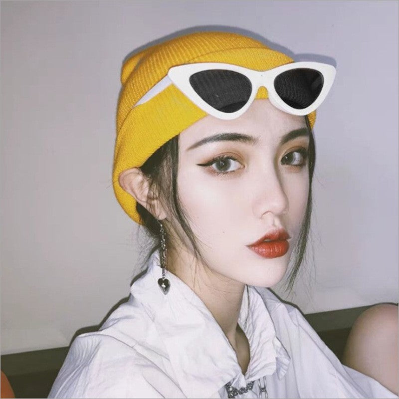 Vintage triangle cat-eye sunglasses female sunglasses