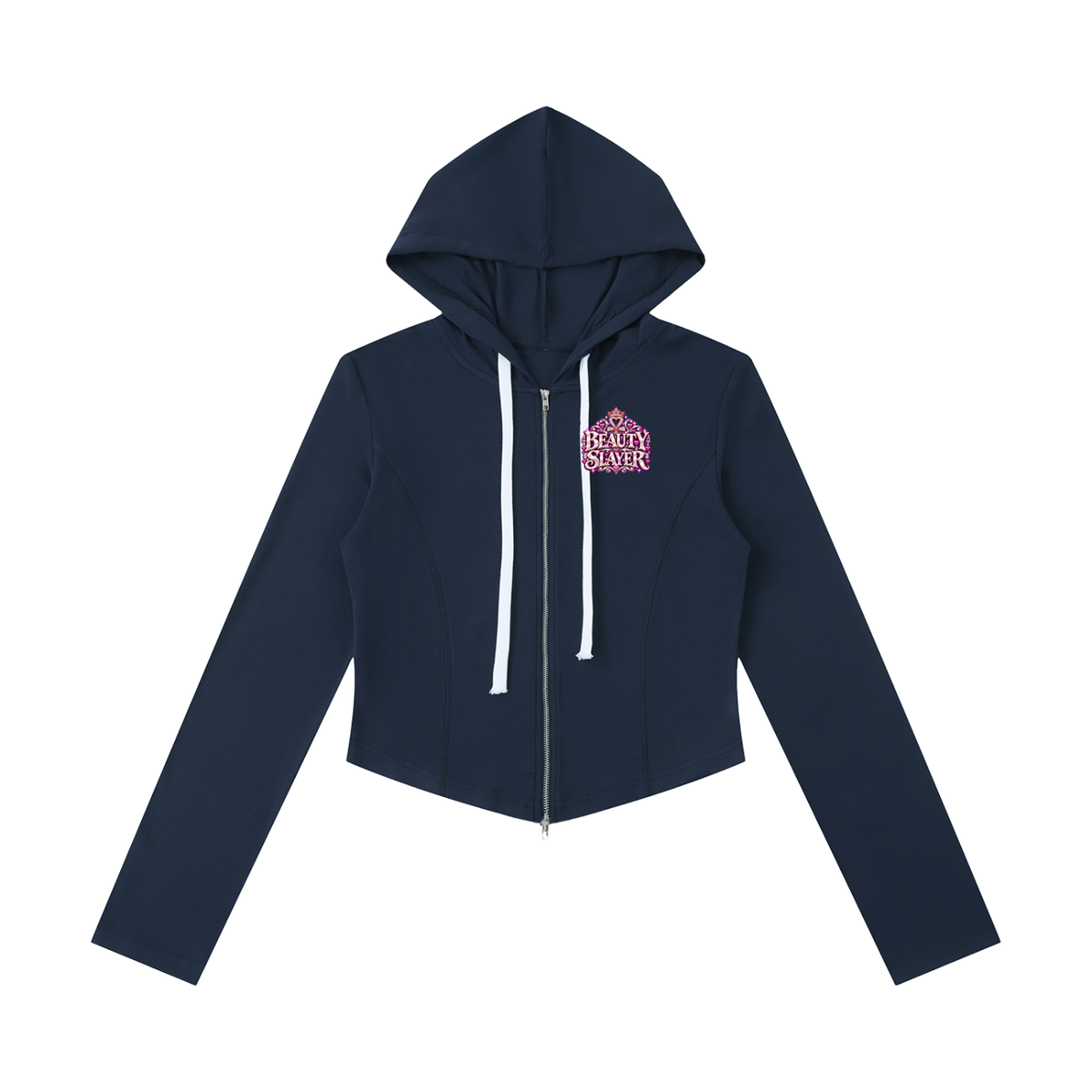 Women's Slim Cropped Full Zip Hoodie