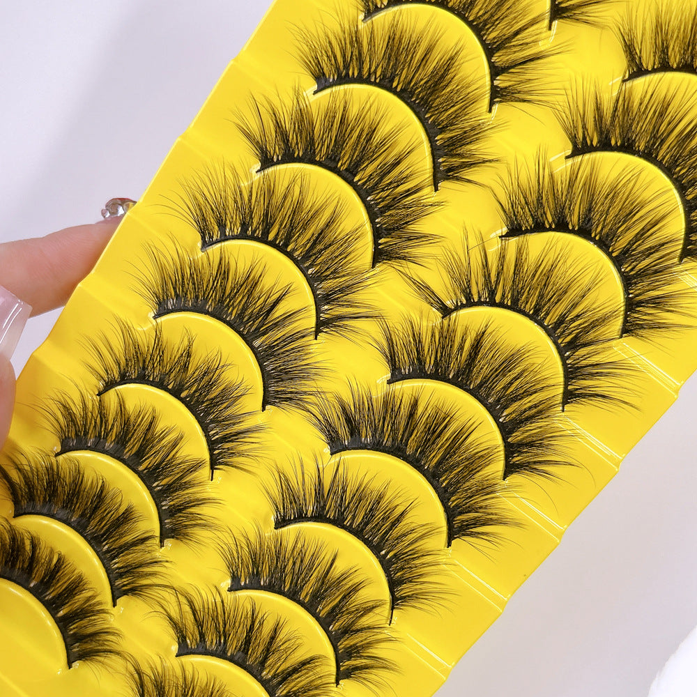 Cat Eye False Eyelashes 10 Pairs Natural Thick Strip Lashes