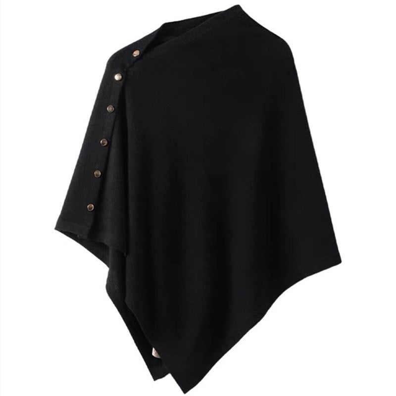 Women's Solid Color Soft Knitted Shawl Cape Scarf