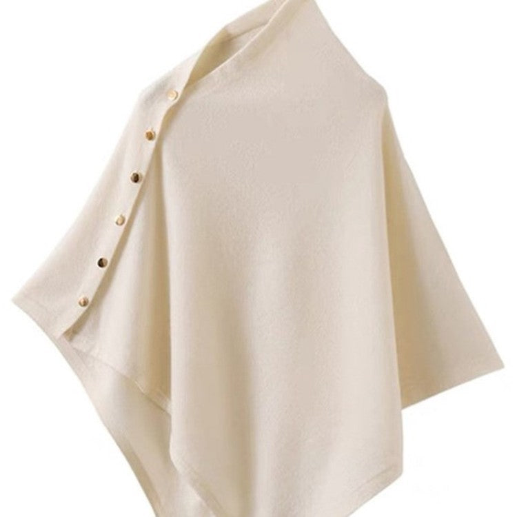 Women's Solid Color Soft Knitted Shawl Cape Scarf