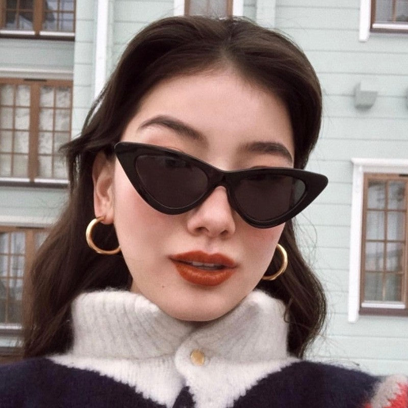 Vintage triangle cat-eye sunglasses female sunglasses