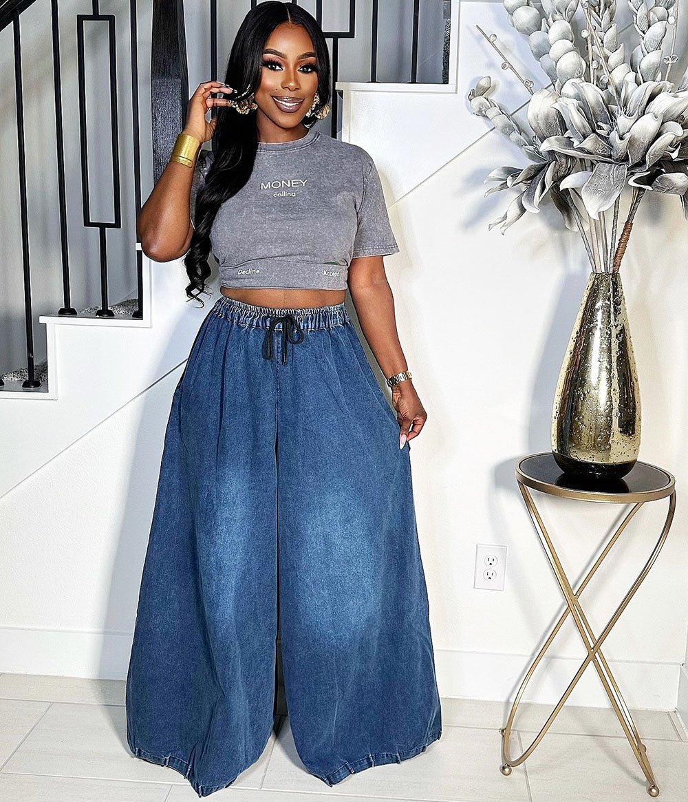 Women's Loose Fit Wide Leg Jeans