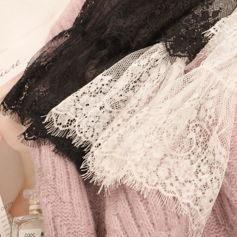 Women's Half Turtleneck Lace Top Bell Sleeve Hollow Out Mesh Pullover