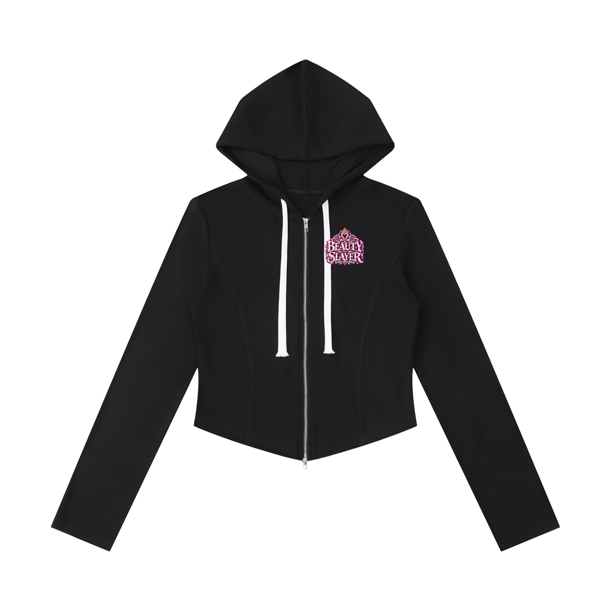 Women's Slim Cropped Full Zip Hoodie