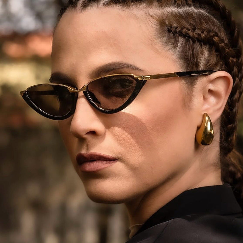 Triangle Cat-Eye Sunglasses for Women Ins Internet Celebrity Street Photography Sunglasses European and American Fashion Trendy Sunglasses High-End