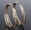 Women Multi-Layer Frosted Alloy Earrings Exaggerated Circle Ear Jewelry