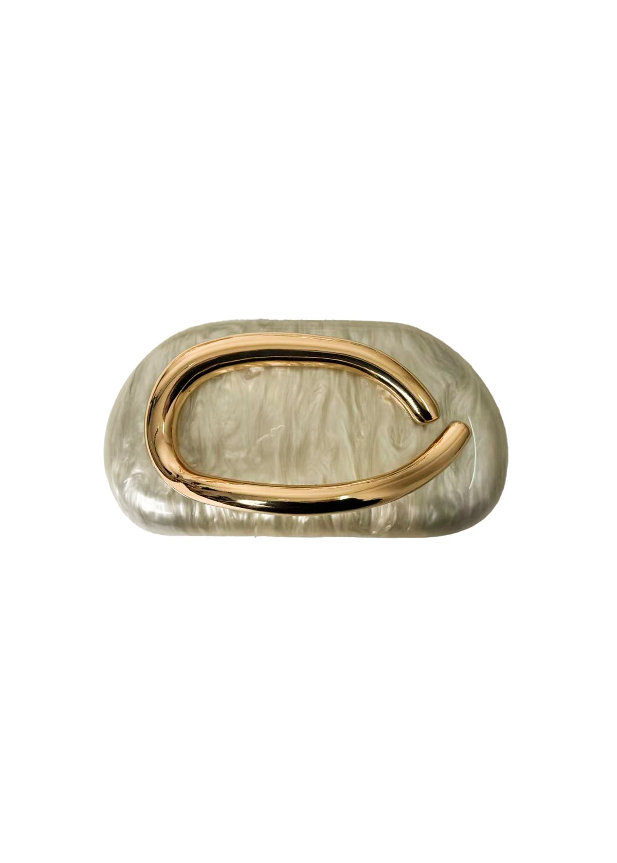 Women's Acrylic Oval Evening Bag with Chain Strap