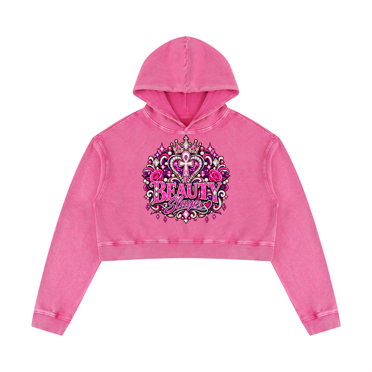 Women’s Mineral Washed Crop Hoodie