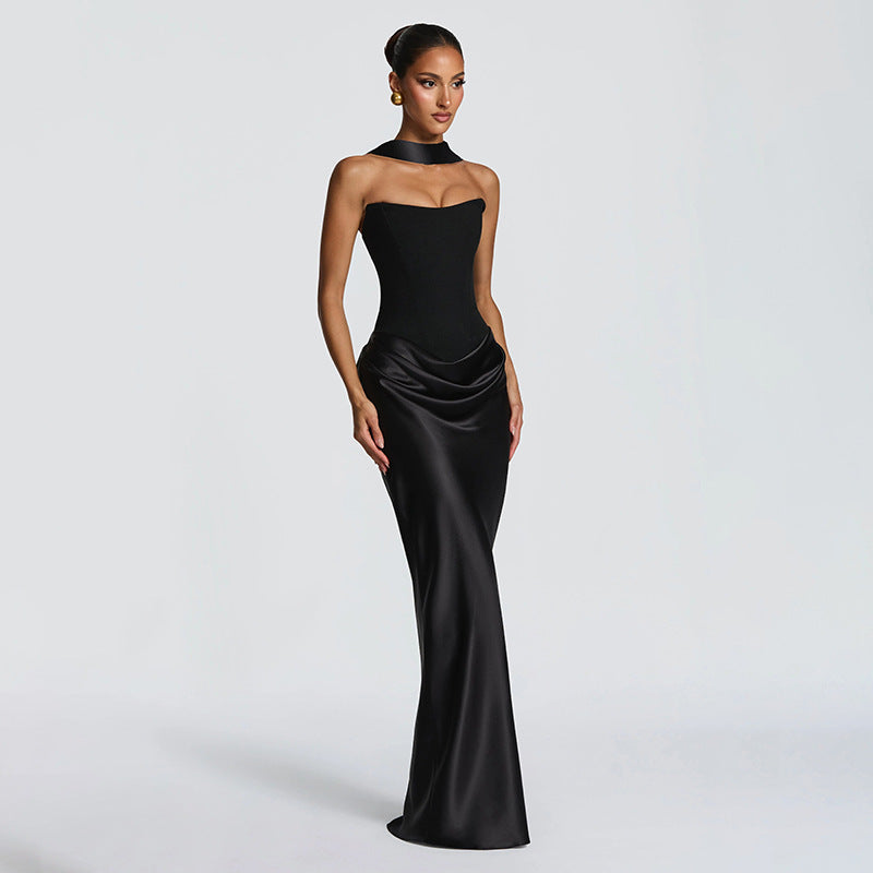 Elegant Sleeveless Patchwork Backless Bodycon Dress