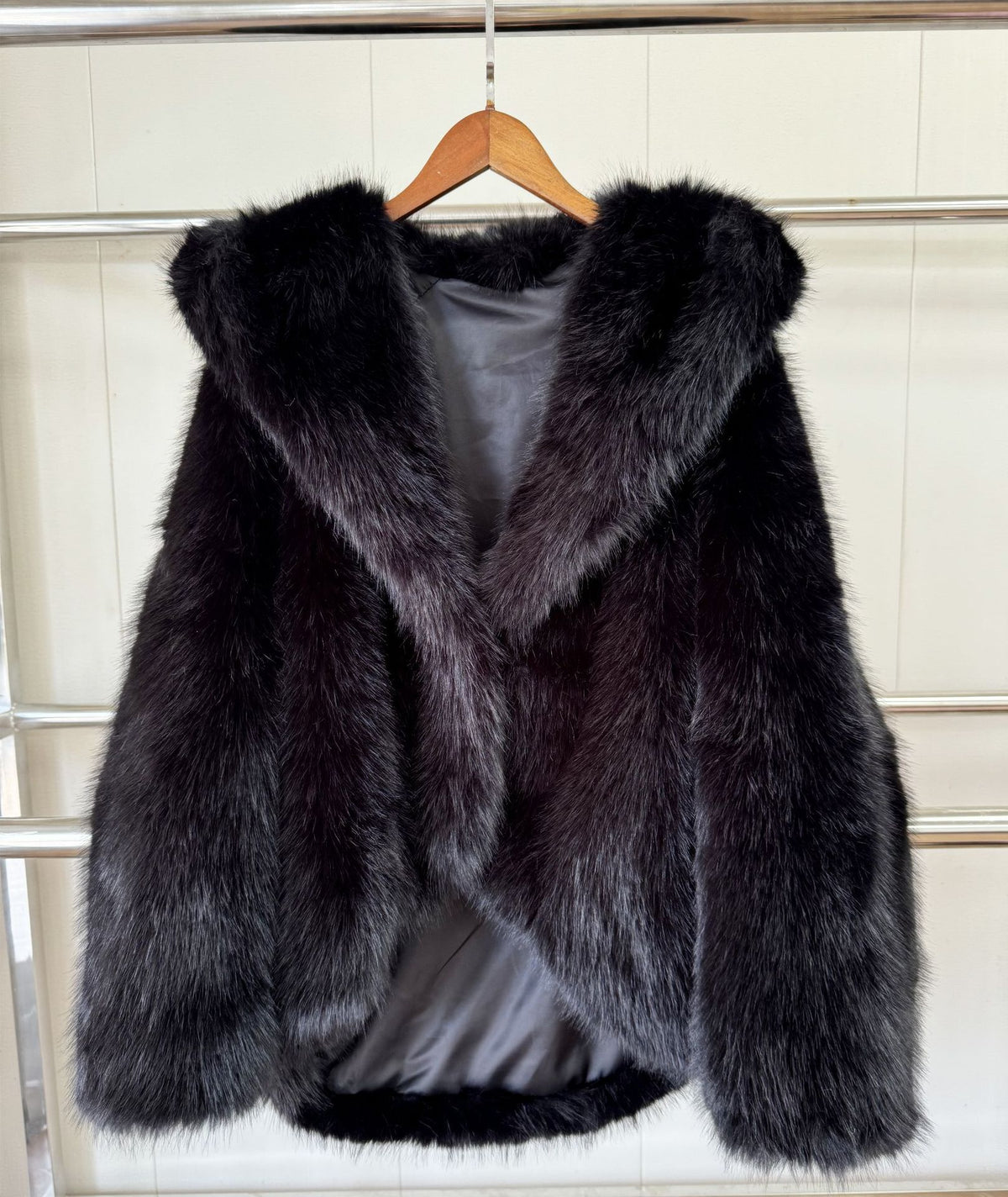 Women's Faux Fur Hooded Cloak Coat