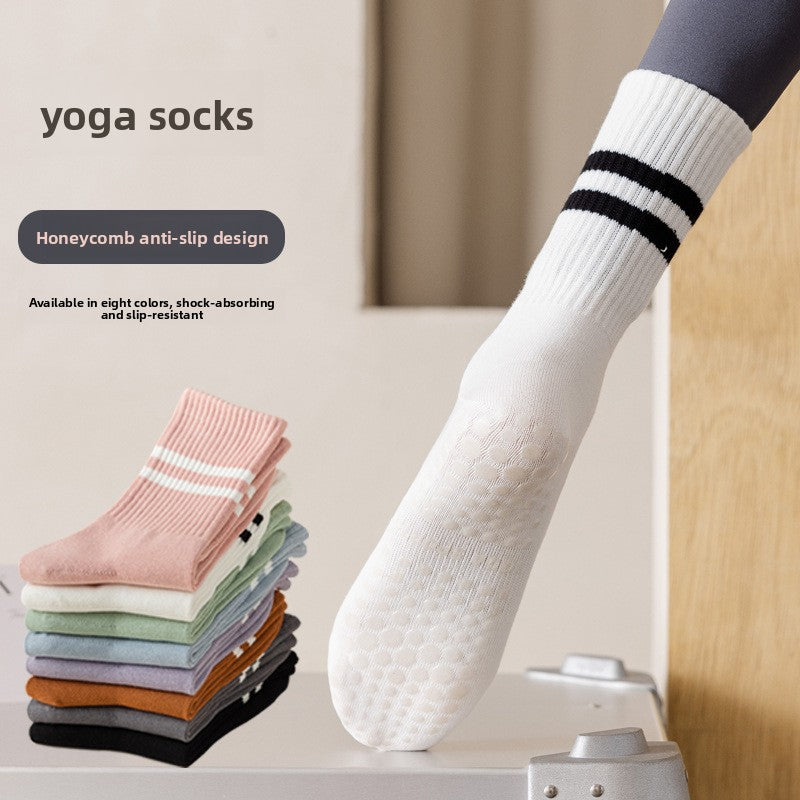 Womens Striped Non-Slip Yoga Socks