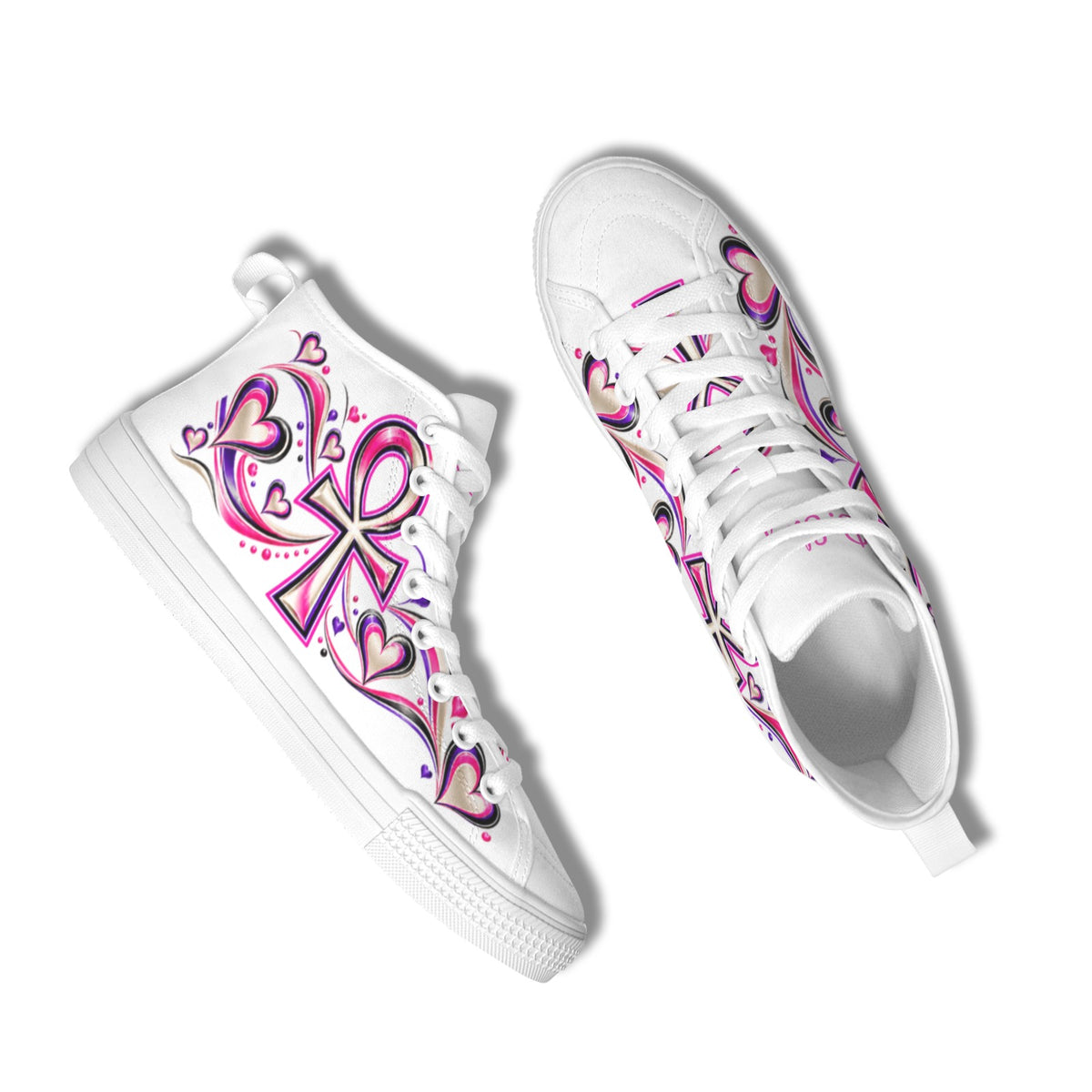 Beauty Slayer™ Royal Ankh High-Top Canvas Sneakers