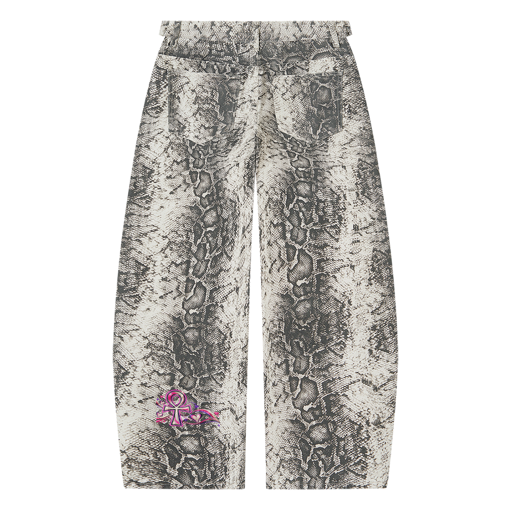 Beauty slayer Snake Print Barrel Leg Pants