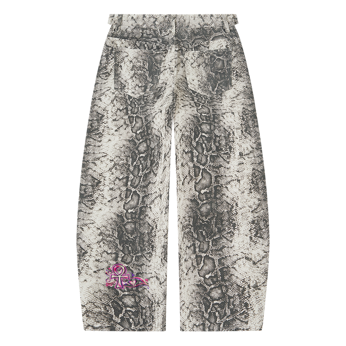 Beauty slayer Snake Print Barrel Leg Pants