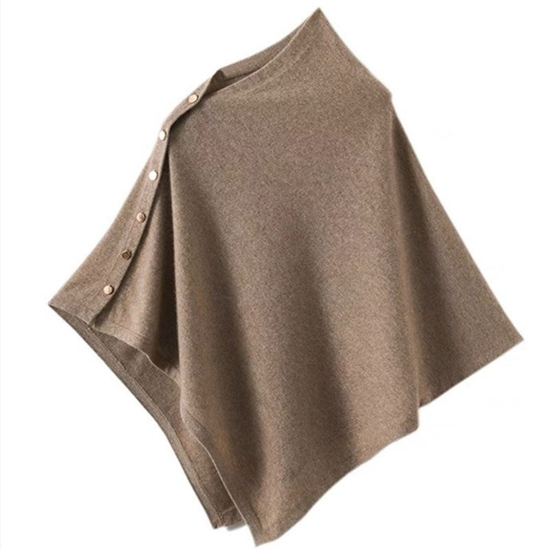 Women's Solid Color Soft Knitted Shawl Cape Scarf