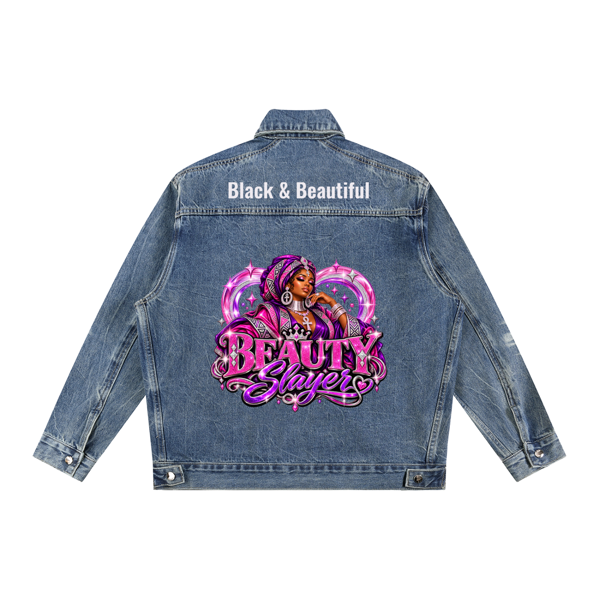 Vintage Wash Zip Up Denim Jacket black and beautiful