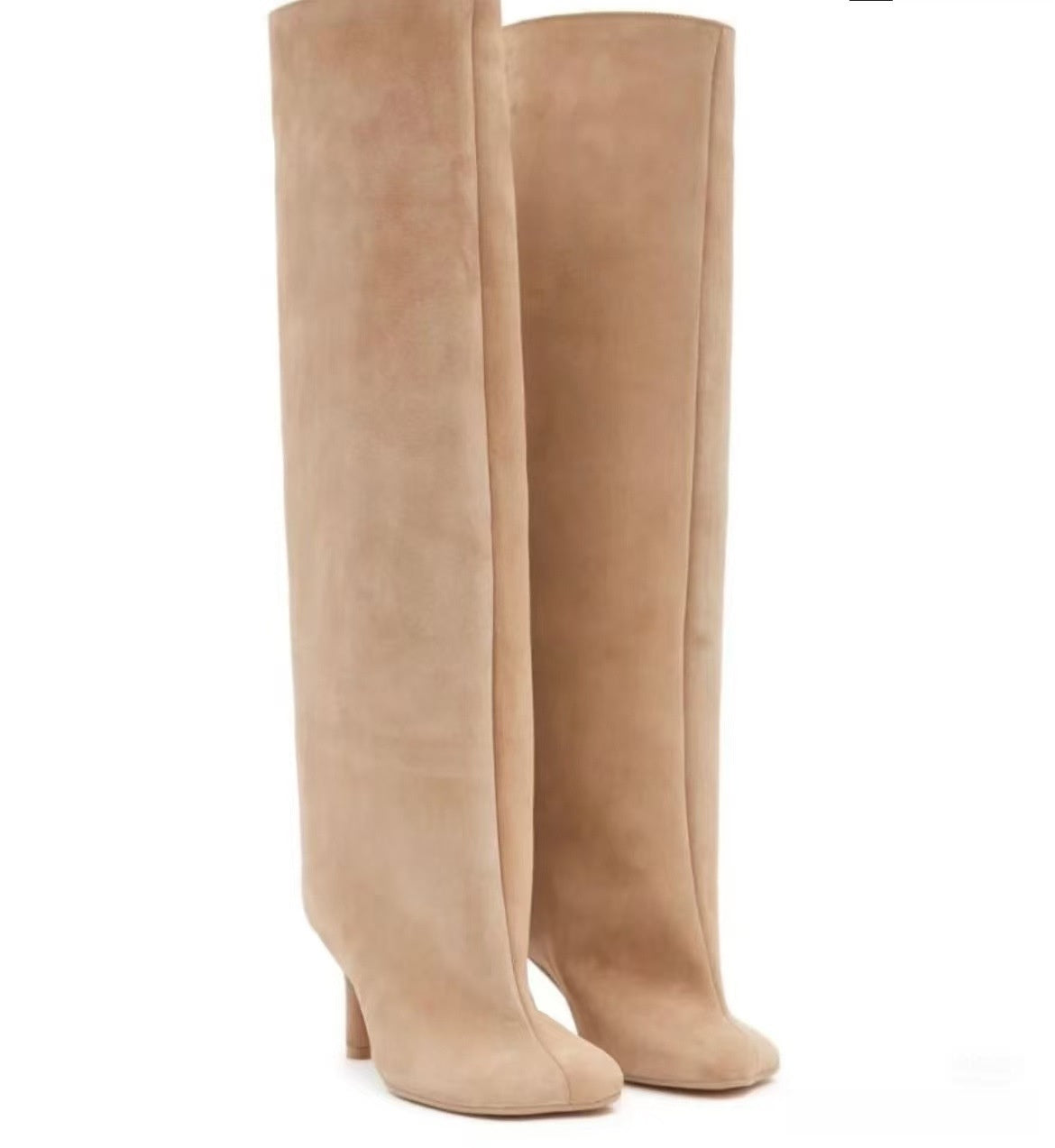 Womens Suede High Heel Cowboy Boots