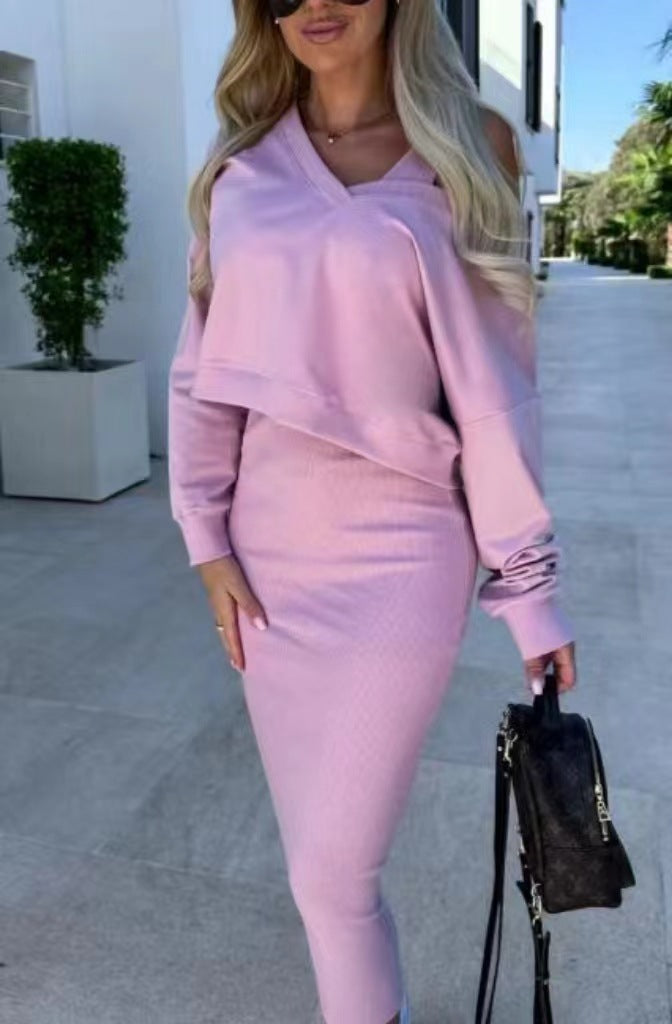 Women's Vest Dress Knit Sweater Two-Piece Set
