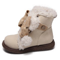 Womens Fleece-Lined Snow Boots with Bow