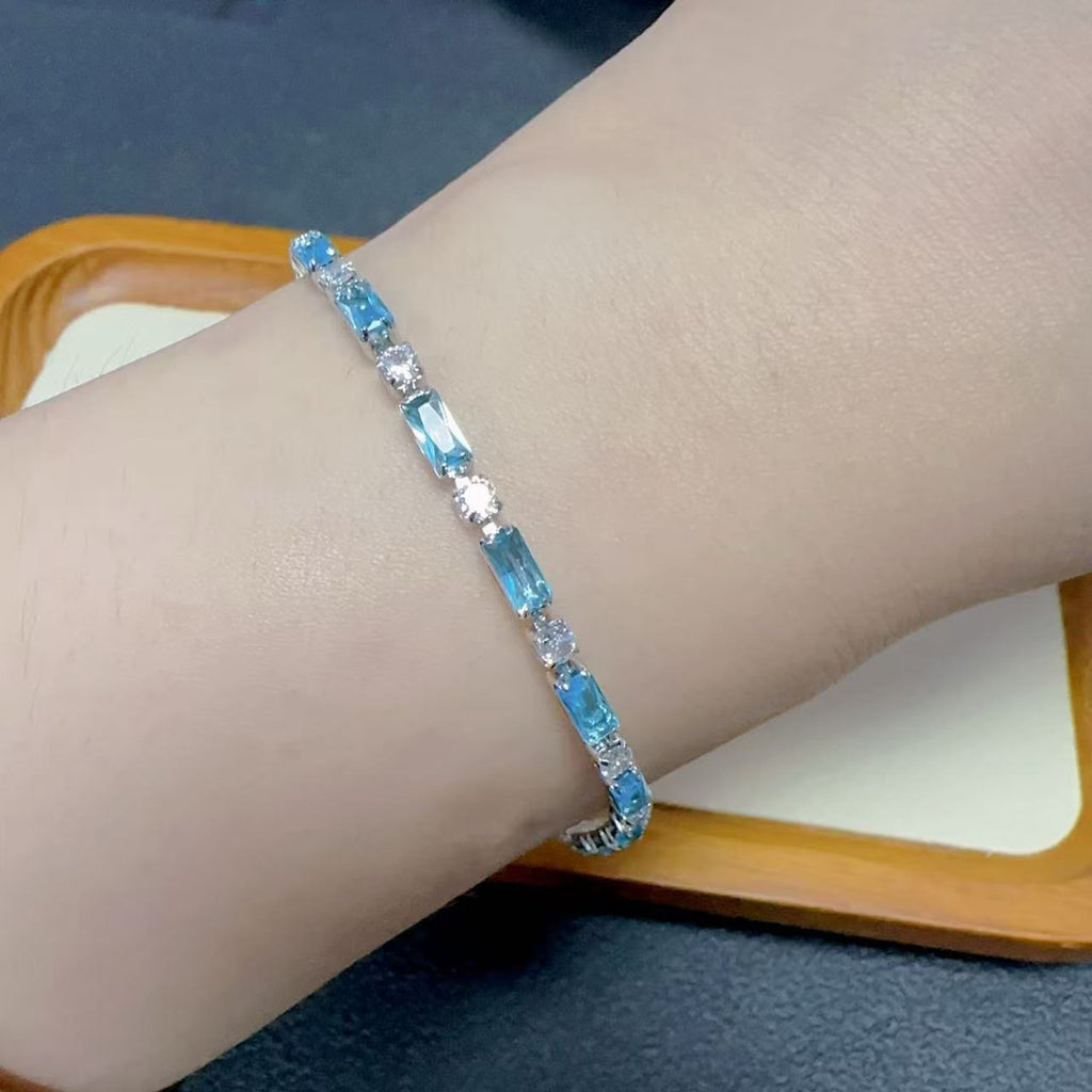 light blue bracelet female niche color matching couple jewelry