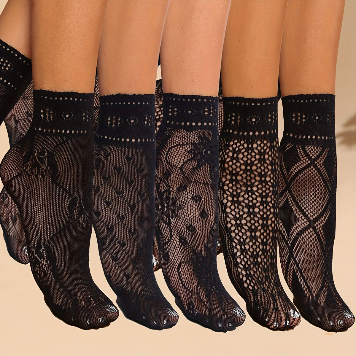 Womens Floral Mesh Ankle Socks Hollow Short Socks