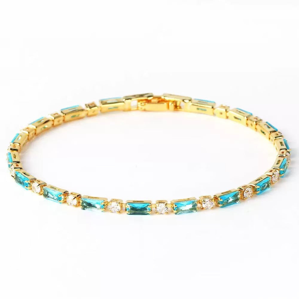 light blue bracelet female niche color matching couple jewelry