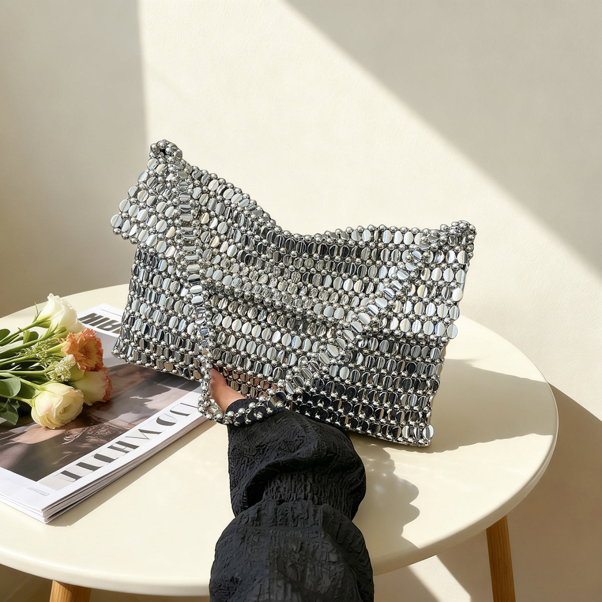 Vintage Beaded Flip Phone bag