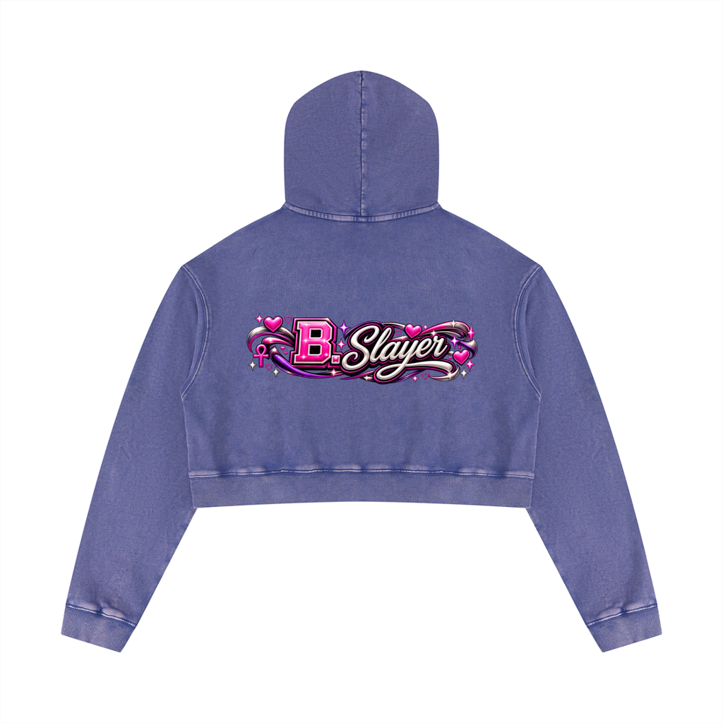 Women’s Mineral Washed Crop Hoodie