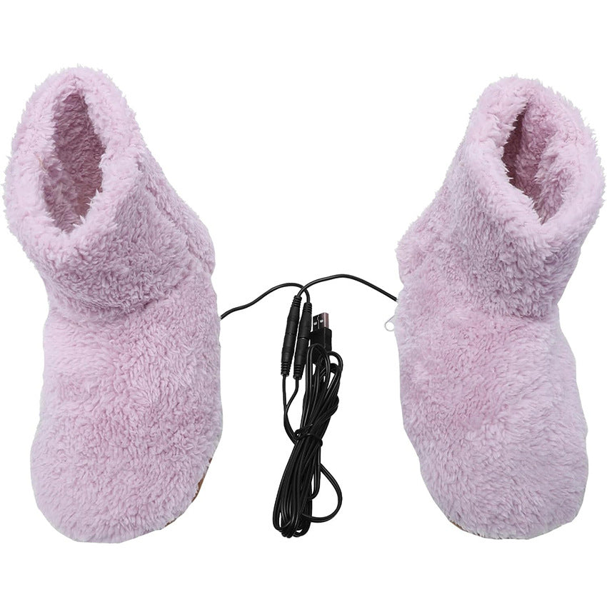 USB Heated Plush Winter Boots