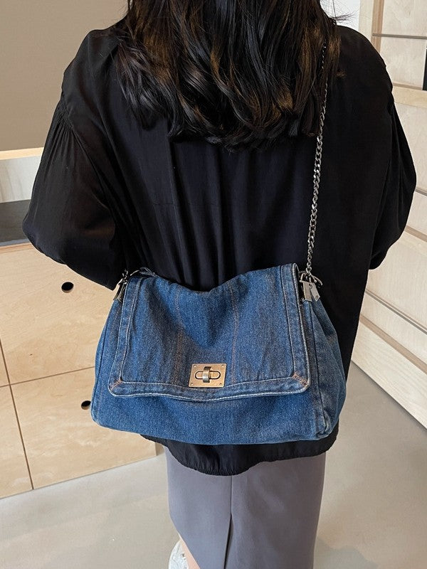 Women's casual office large-capacity denim tote bag