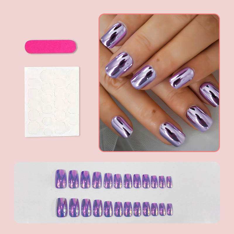 Fashionable French Electroplated Fake Nails