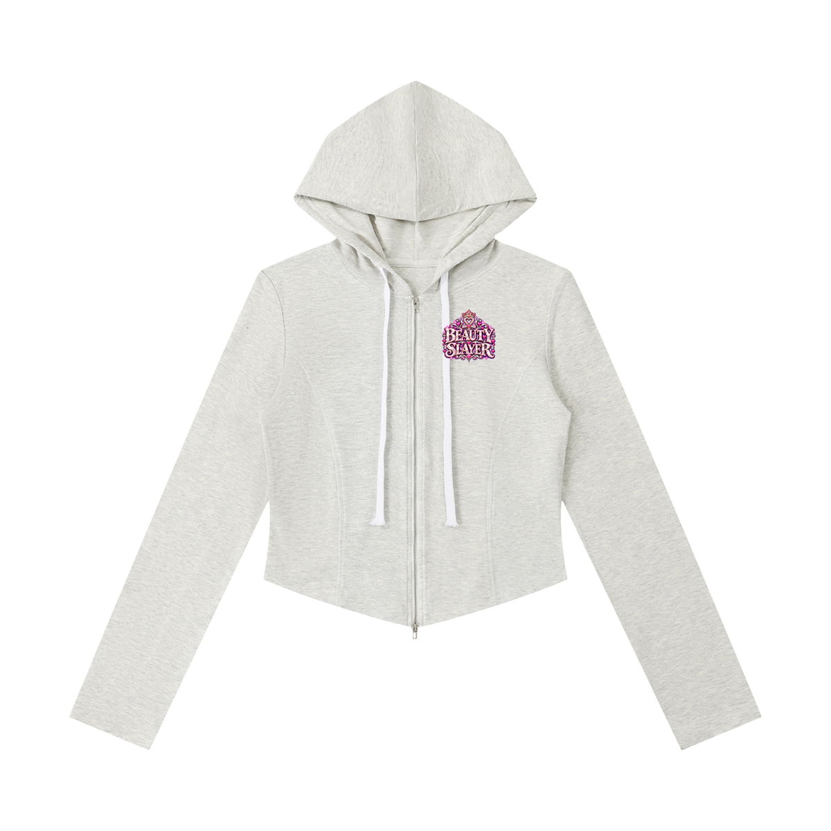 Women's Slim Cropped Full Zip Hoodie