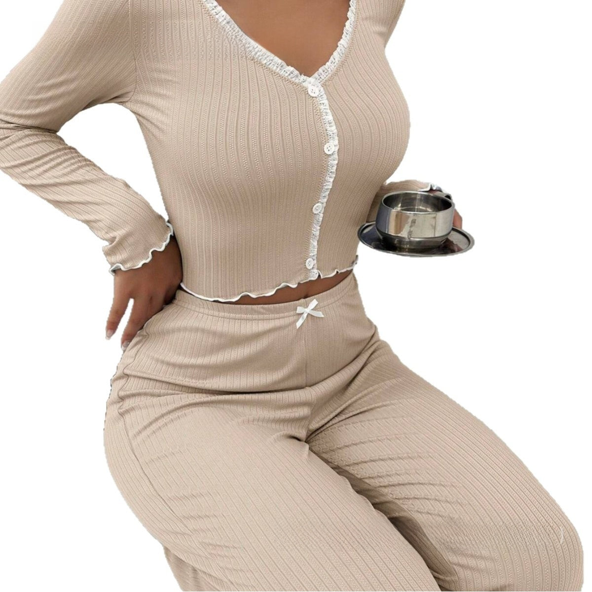 Long-sleeve long-pants loungewear pajamas
