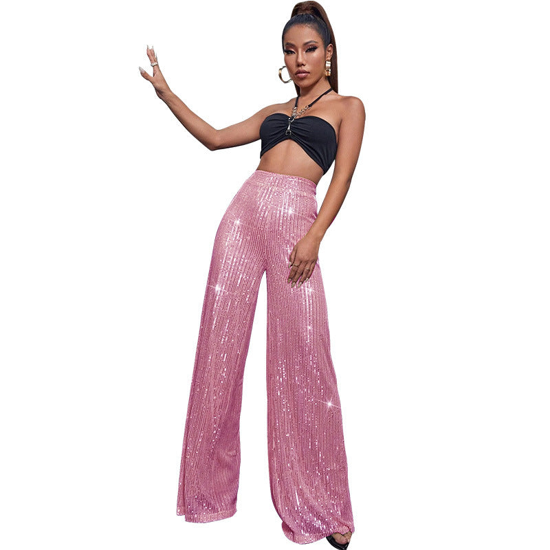 Sequin wide-leg pants
