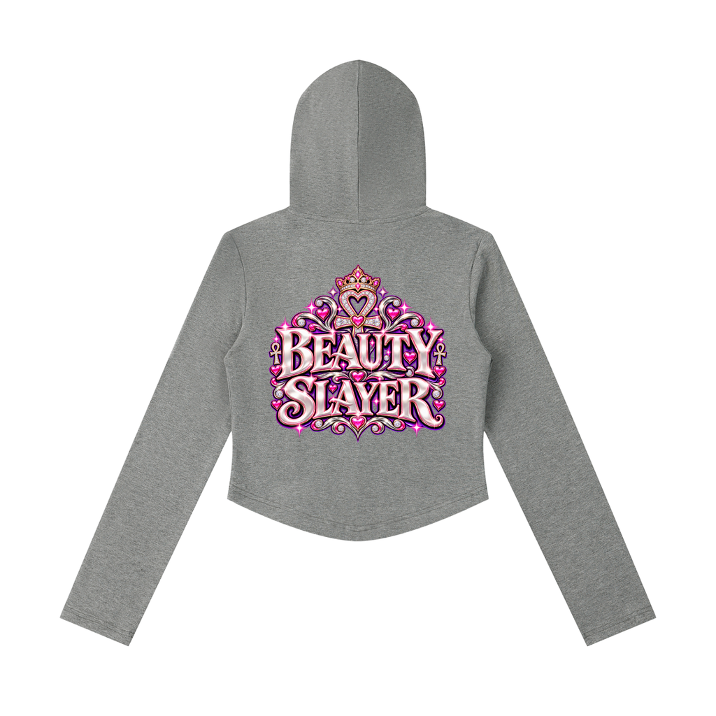 Women's Slim Cropped Full Zip Hoodie