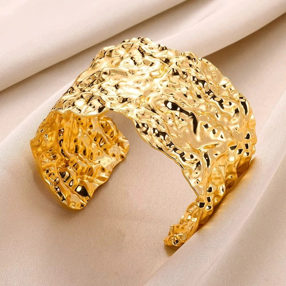 Punk Style Irregular Open Metal Bracelet Hip Hop Ins Fashion Jewelry