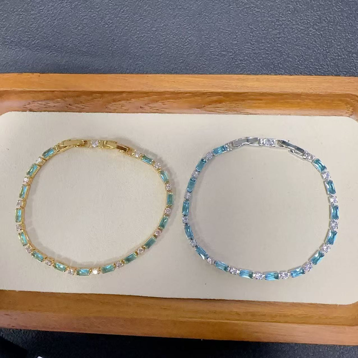 light blue bracelet female niche color matching couple jewelry