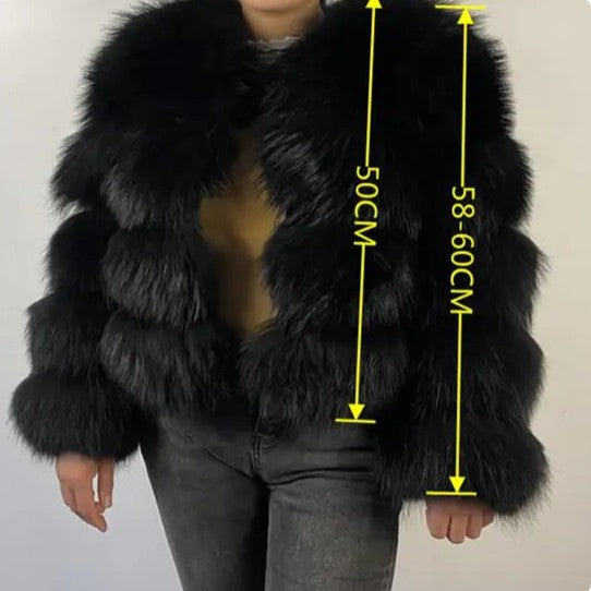 Women's Imitation Raccoon Fur Coat