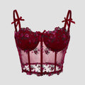 Embroidered floral steel ring corset