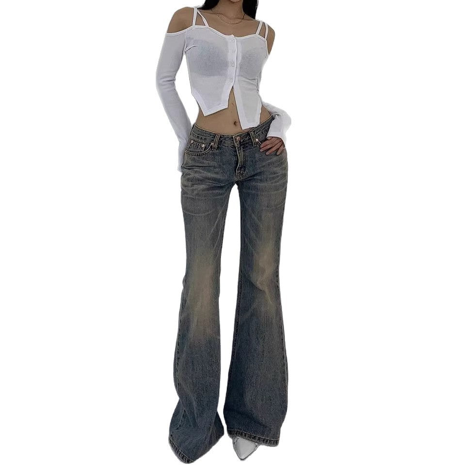Women's high-waisted flared jeans